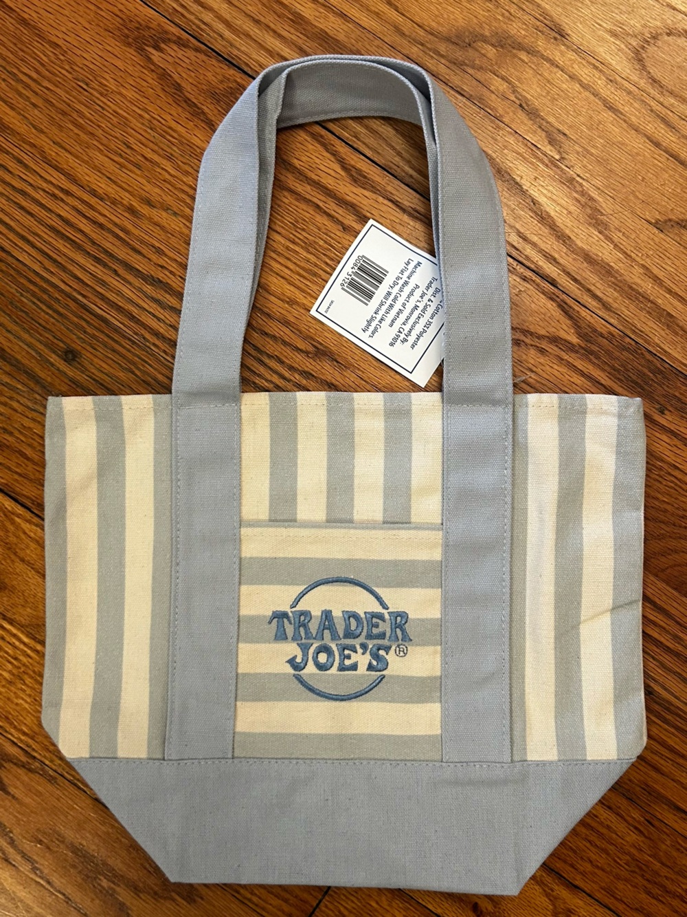 Trader Joe’s Blue Striped Mini Tote. NWT.